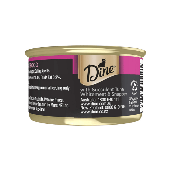 DINE DESIRE Adult Grain-Free Wet Cat Food with Tuna Whitemeat & Snapper 85g Can 24 Pack