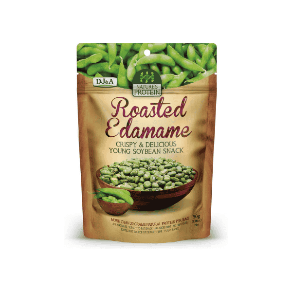 DJ&A Nature's Protein Roasted Edamame Snack 50g – High Protein Healthy and Crunchy Snack