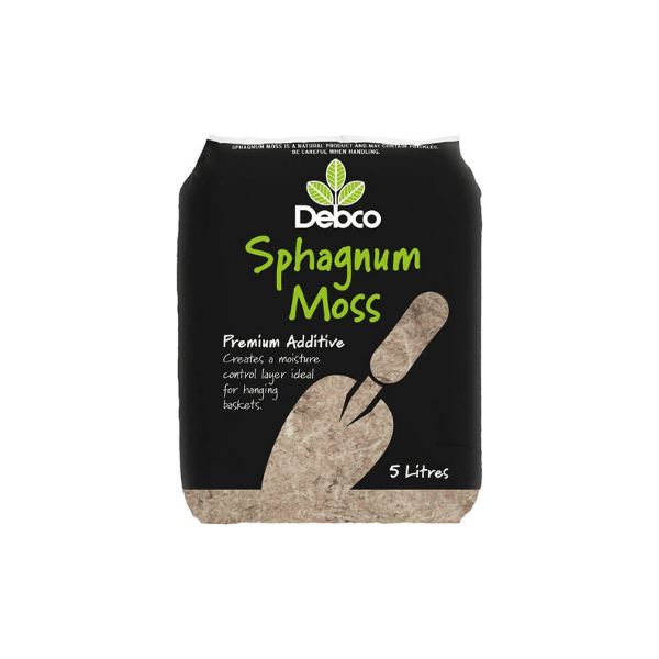 Debco 5L Sphagnum Moss Perfect for Retaining Moisture in Hanging Baskets and Pots