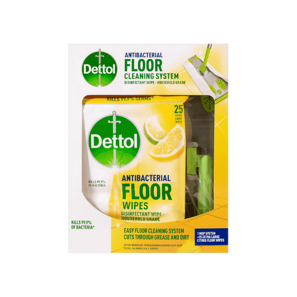 Dettol Antibacterial Floor Cleaner and 25 Pack Disinfectant Wipes for Easy Cleaning