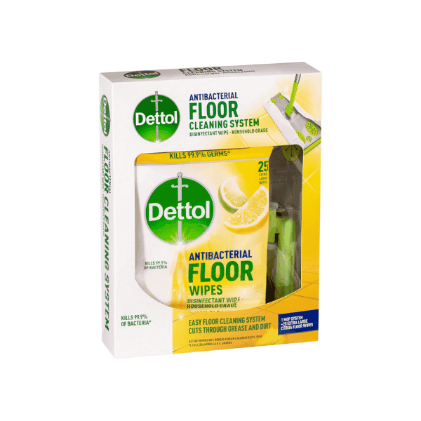 Dettol Antibacterial Floor Cleaner and 25 Pack Disinfectant Wipes for Easy Cleaning