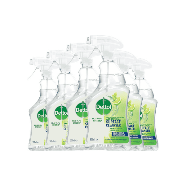 Dettol 6-Pack Antibacterial Surface Cleaner  500ml Fresh Lime & Mint