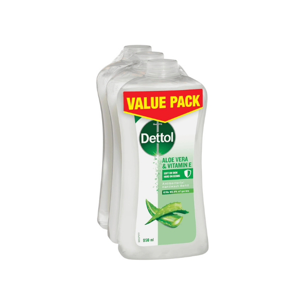 Dettol 950ml Moisture Hand Wash Refill Disinfecting Cream Pack of 3