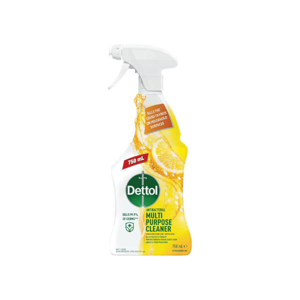 Dettol Multipurpose Cleaner 750mL Powerful Citrus Lemon Lime Formula pack of 6