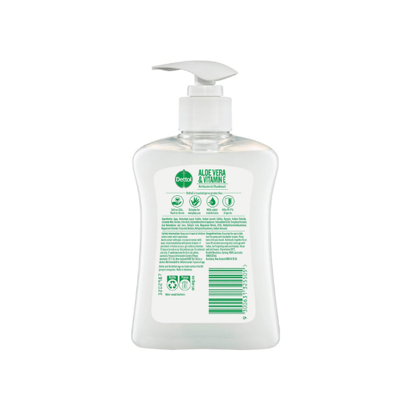 Dettol Anti-Bacterial Hand Wash with Aloe Vera 250ml Pump Pack of 6