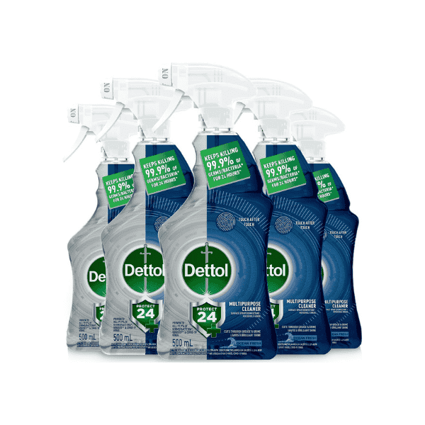 Dettol Protect 24 Multipurpose Cleaner Ocean Fresh Scent 6 Pack 500ml