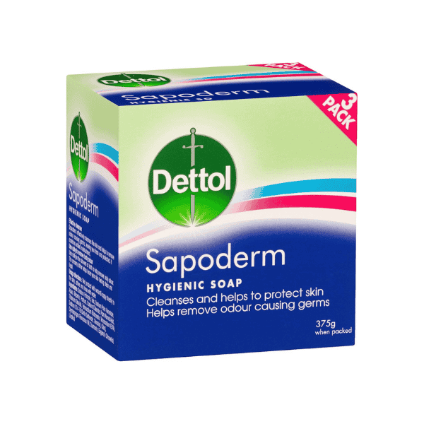 Dettol Sapoderm Bar Soap for Acne Prone Skin 3 Pack for Clear Skin