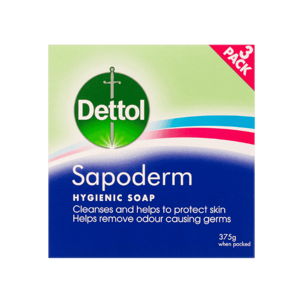 Dettol Sapoderm Bar Soap for Acne Prone Skin 3 Pack for Clear Skin