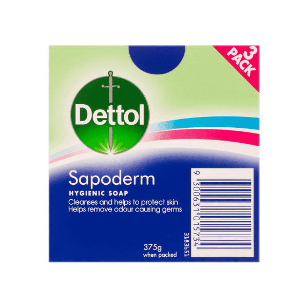 Dettol Sapoderm Bar Soap for Acne Prone Skin 3 Pack for Clear Skin