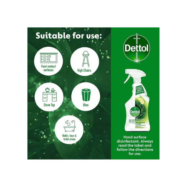 Dettol Tru Clean 500mL Antibacterial Spray Fresh Zesty Citrus & Lemongrass Scent