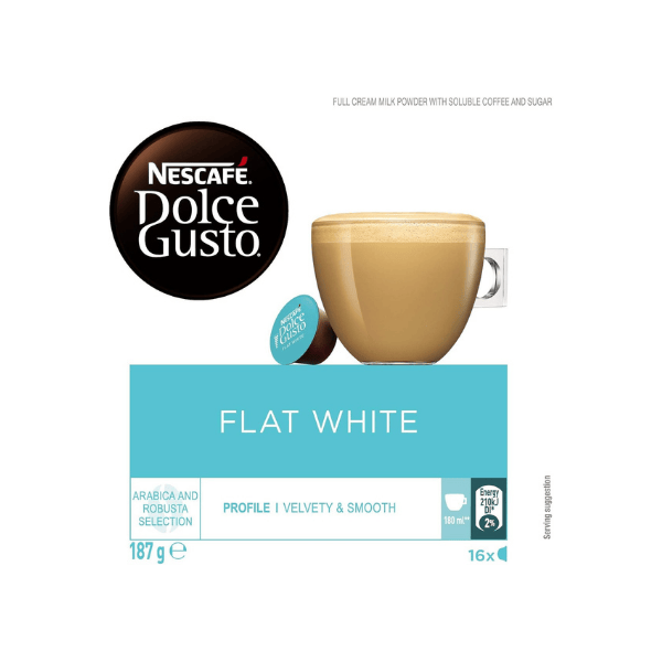 NESCAFÉ DOLCE GUSTO Flat White Coffee Capsules Perfect for Coffee Lovers 16 Pack