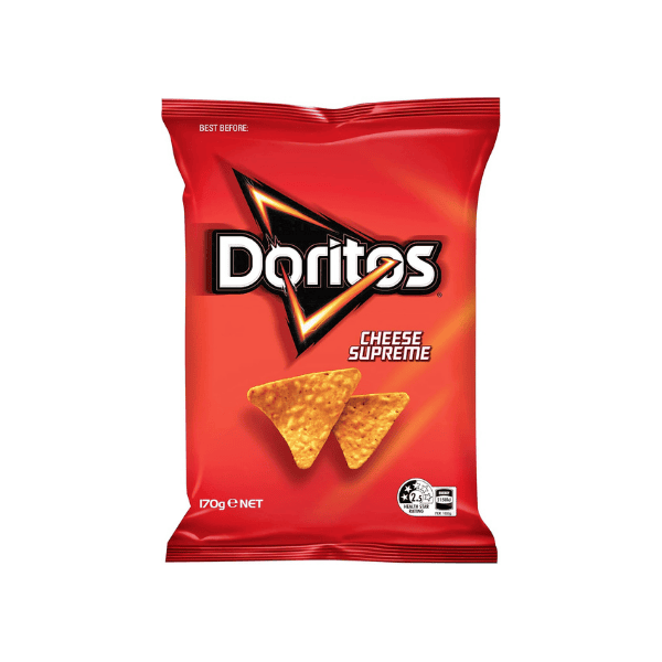 Doritos Corn Chips Cheese Supreme Perfect 170g Share Pack for Snacking