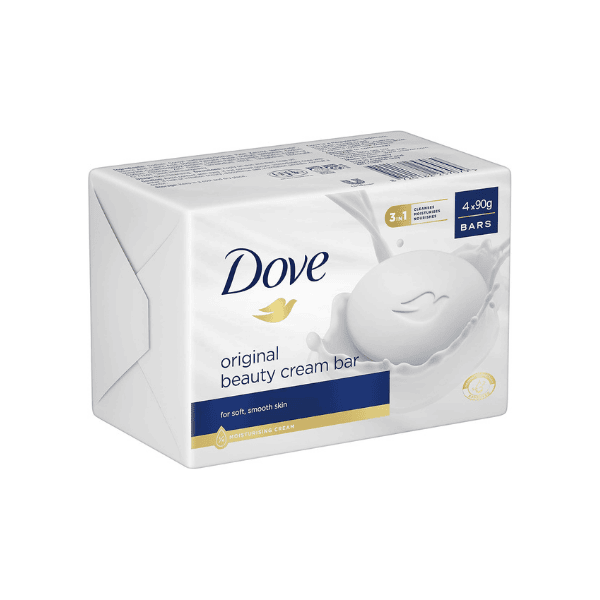 Dove Original Beauty Cream Bar Soap Pack of 4 x 90g