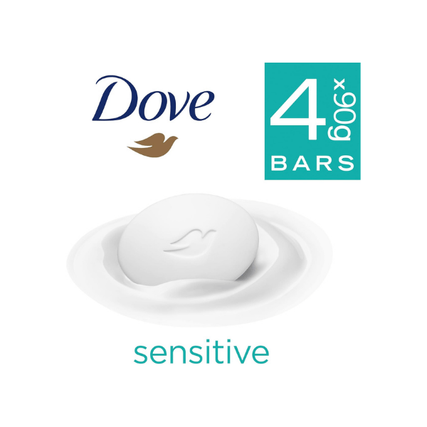 Dove Sensitive Skin Beauty Cream Bar Pack of 4 x 90g