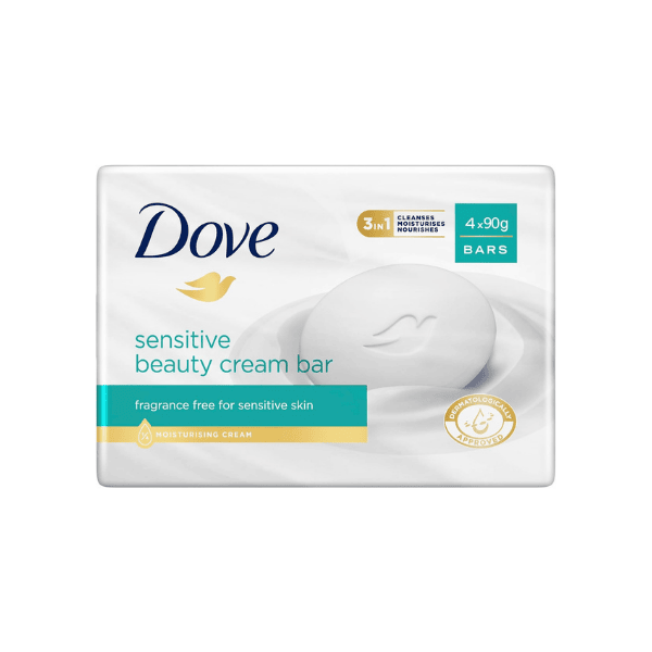 Dove Sensitive Skin Beauty Cream Bar Pack of 4 x 90g