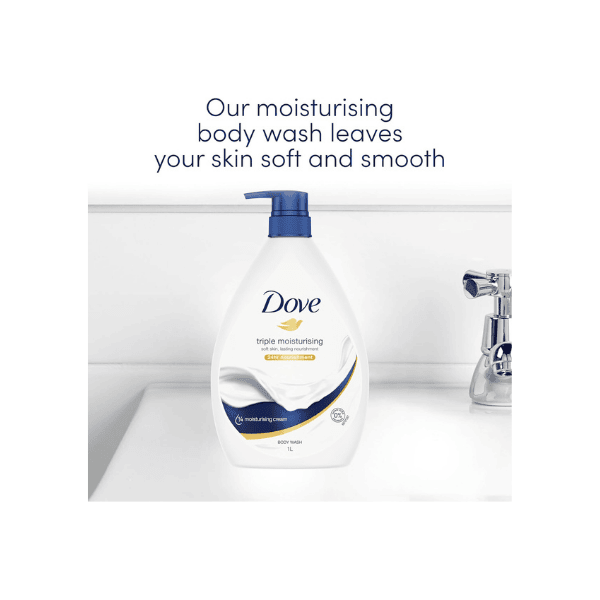 Dove Triple Moisturizing Body Wash 1L Bottle