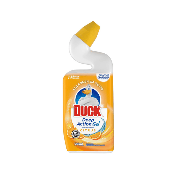 Citrus Scented Duck Deep Action Gel Toilet Stain Remover and Freshener 500mL