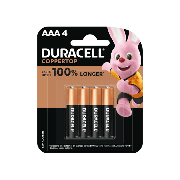 Duracell Coppertop AAA Batteries 4 Pack