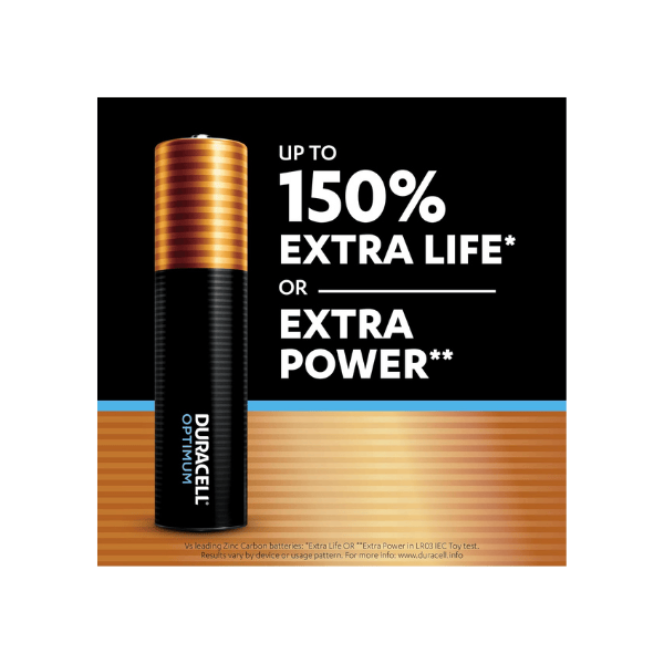 Duracell Optimum AAA Batteries 4 Pack