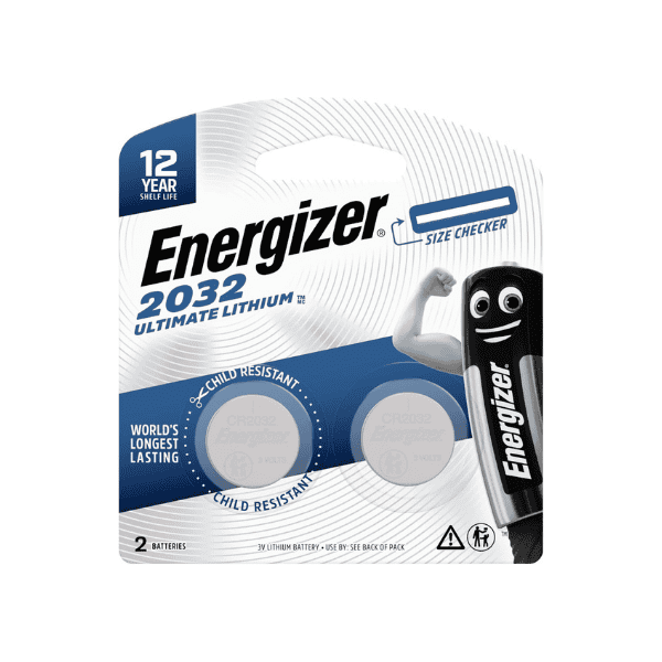 Energizer 2032 3V Ultimate Lithium Coin Batteries pack of 2