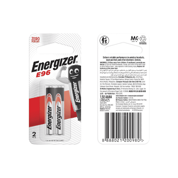 Energizer Max AAAA Alkaline Batteries Pack of 2