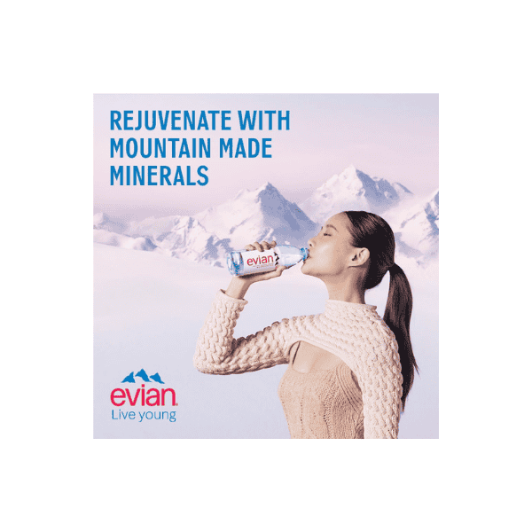 Evian Natural Mineral Water Bottles 24 Pack of 330ml Premium Hydration