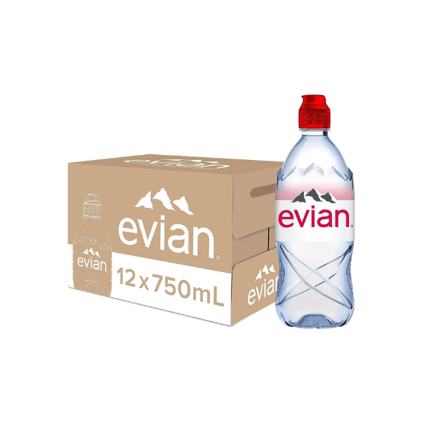 Evian Natural Mineral Water 12 Pack of 750ml Bottles Premium Hydration