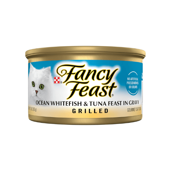 FANCY FEAST Grilled Ocean Whitefish & Tuna in Gravy 24-Pack 85g Delicious Wet Cat Food