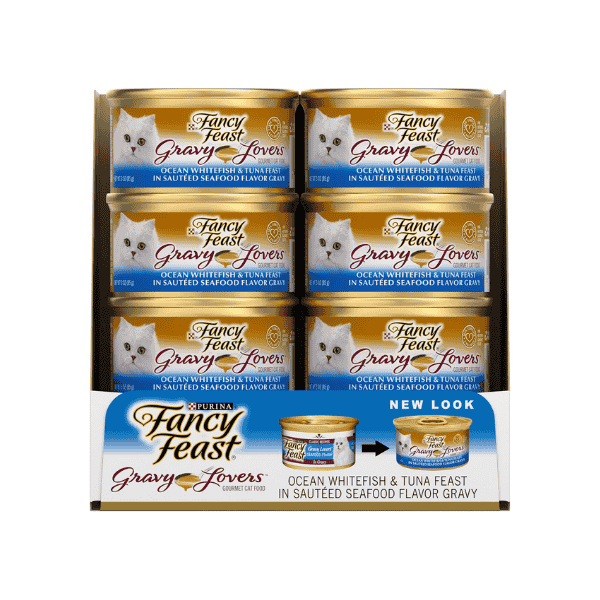 FANCY FEAST 24-Pack 85g Seafood Gravy Lovers Whitefish & Tuna Delicious Cat Food