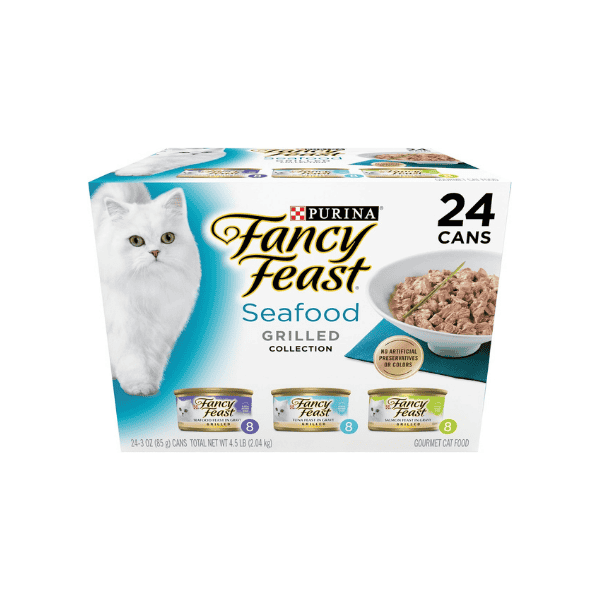 FANCY FEAST Classic Grilled Seafood Collection 24x85g Cans of Adult Cat Wet Food