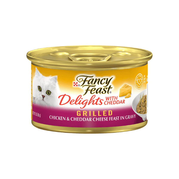 FANCY FEAST 24-Pack 85g Delights With Cheddar Grilled Chicken & Cheddar Cheese in Gravy