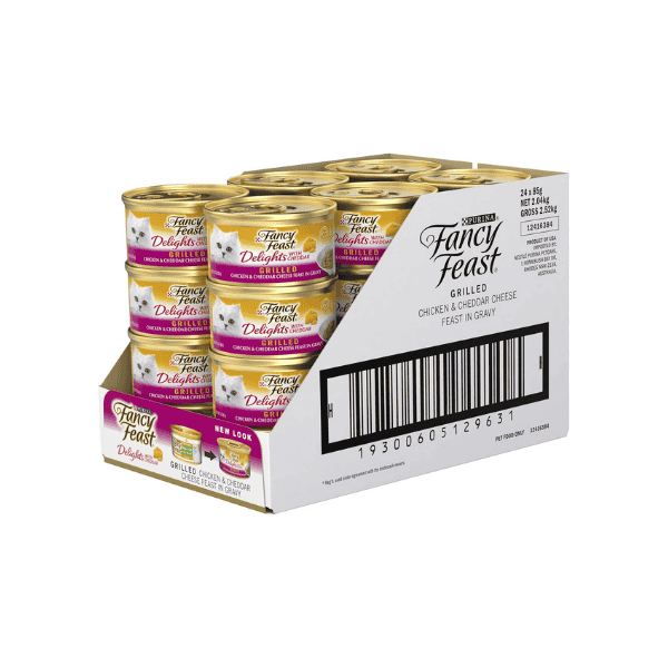 FANCY FEAST 24-Pack 85g Delights With Cheddar Grilled Chicken & Cheddar Cheese in Gravy