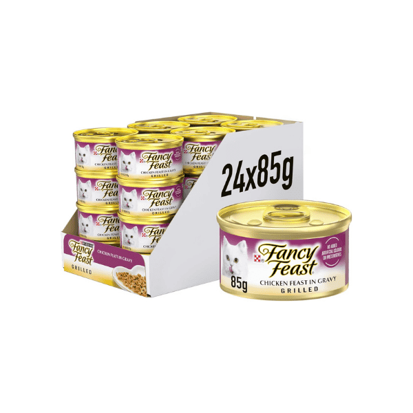 Fancy Feast 24-Pack Grilled Chicken Feast in Gravy for Adult Cats 85g Cans