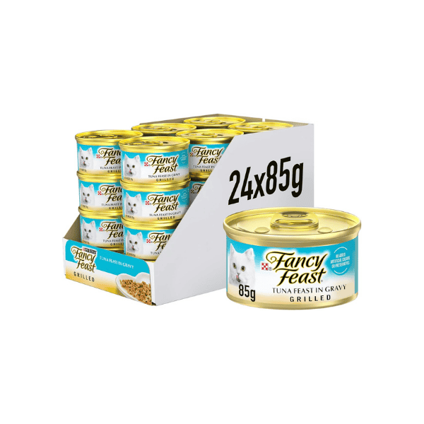 Fancy Feast Grilled Tuna Feast 24x85g Wet Food for Adult Cats in Gravy