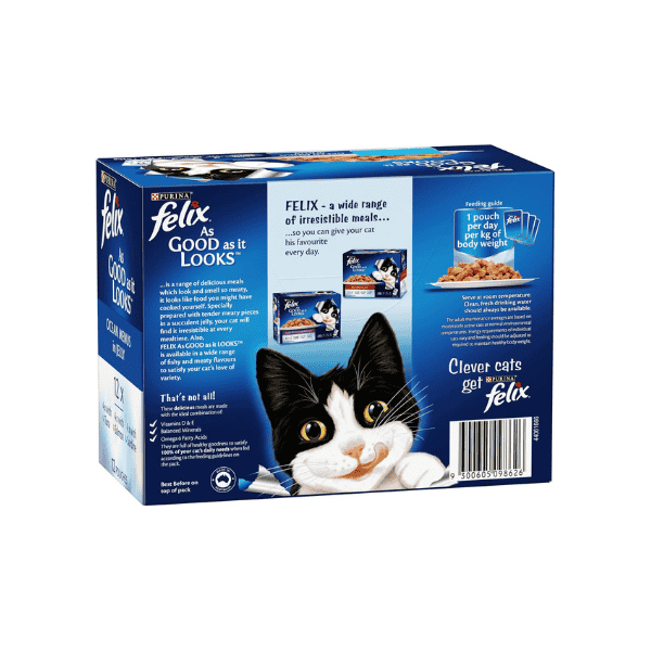 FELIX Adult Ocean Menu Wet Cat Food 60 x 85g Packs Irresistibly Appealing