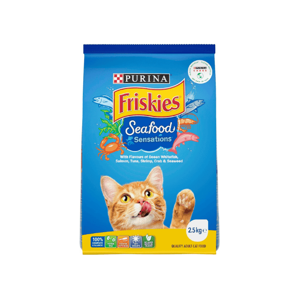 FRISKIES Seafood Sensations Adult Cat Food 2.5kg of Delicious Seafood Flavors