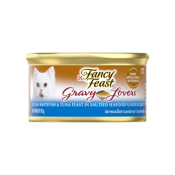 Fancy Feast Gravy Lovers 24-Pack 85g Sauteed Seafood in Gravy Flavorful Wet Cat Food