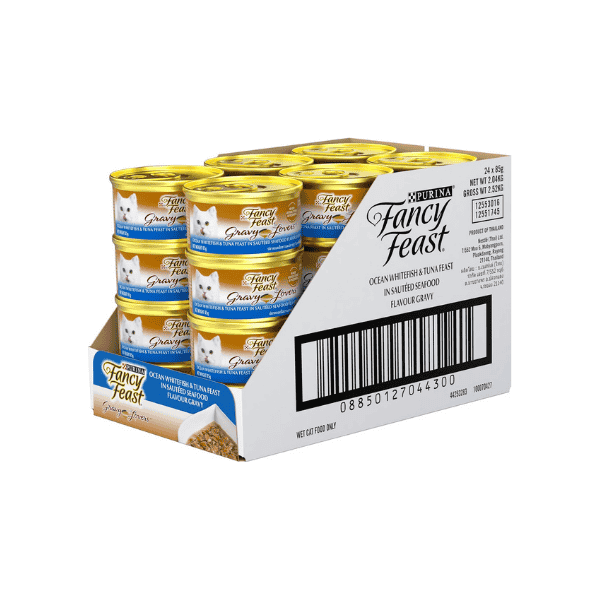 Fancy Feast Gravy Lovers 24-Pack 85g Sauteed Seafood in Gravy Flavorful Wet Cat Food