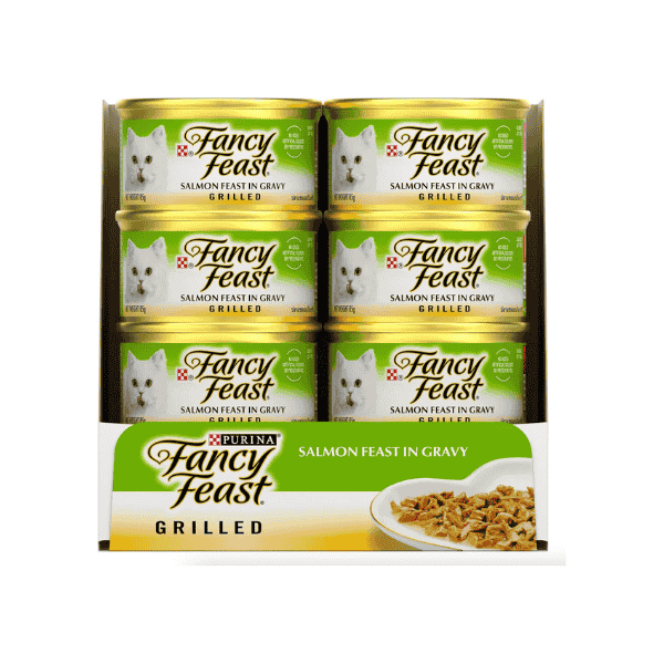 Fancy Feast Grilled Salmon Feast in Gravy 24x85g Gourmet Wet Cat Food for Adults