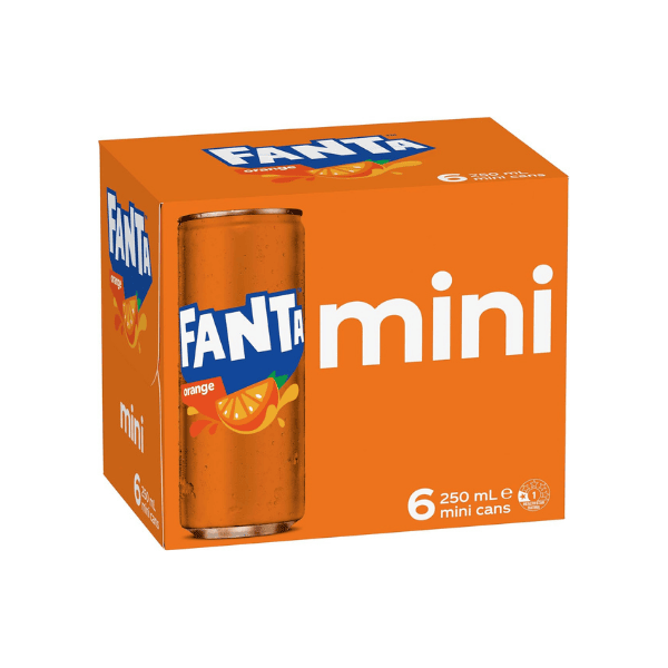 Fanta Orange Mini Can Multipack (6 x 250 mL)