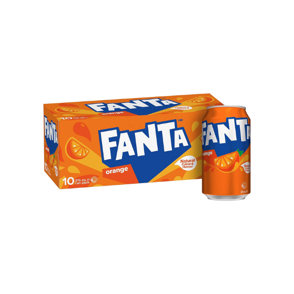 Fanta Orange Soft Drink Can Multipack (10 x 375 mL)