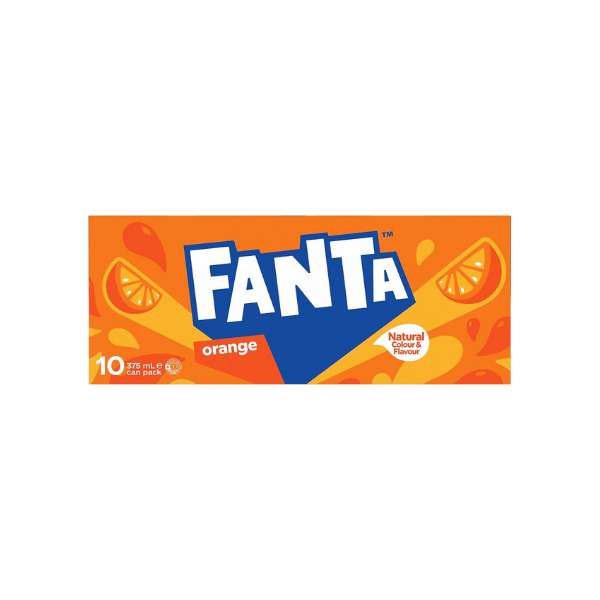 Fanta Orange Soft Drink Can Multipack (10 x 375 mL)