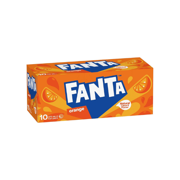 Fanta Orange Soft Drink Can Multipack (10 x 375 mL)