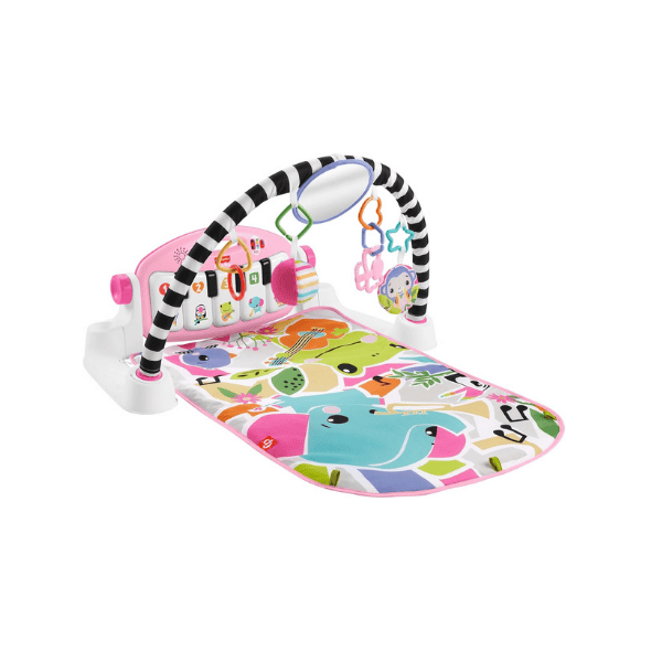 Fisher-Price Musical Baby Gym Glow and Grow Kick & Play Mat for Infants in Pink