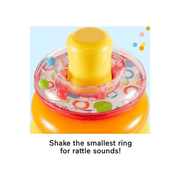 Fisher Price Rock a Stack Toy with Roly Poly Base & 5 Colorful Rings for 6+ Months