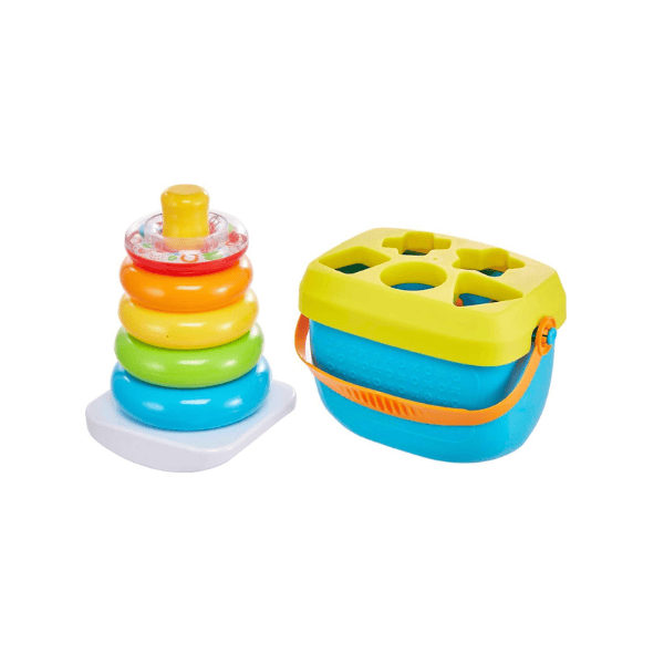 Fisher-Price Rock-a-Stack & Baby’s First Blocks Fun Gift Set for Infants 6+ Months