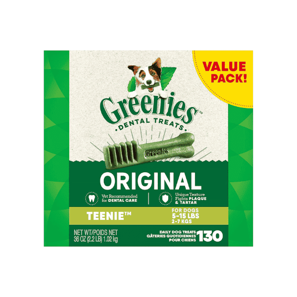 GREENIES Canine Dental Treats Original Teenie Flavor 1.02kg Value Pack of 129 Chews