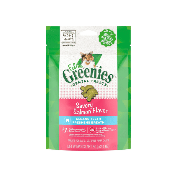 GREENIES Feline Dental Cat Treats Savory Salmon Flavor for Healthy Teeth 60g