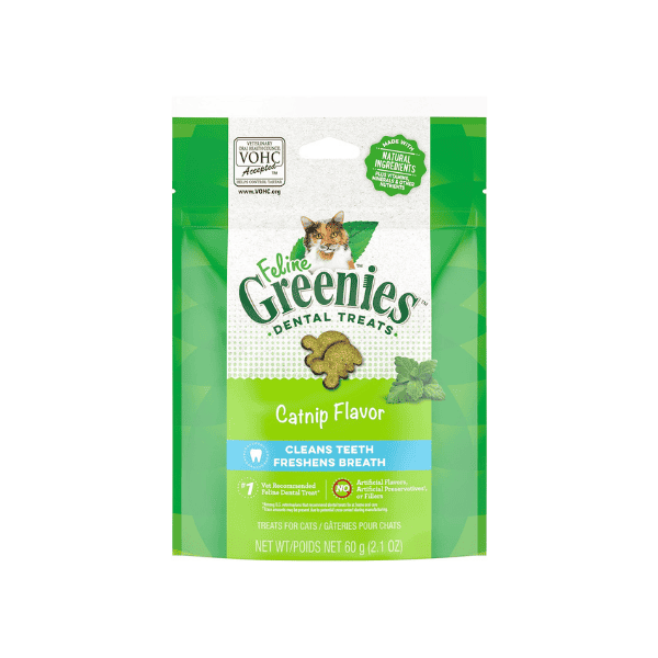 GREENIES Feline Dental Cat Treats 60g Catnip Flavor for Clean Teeth and Fresh Breath