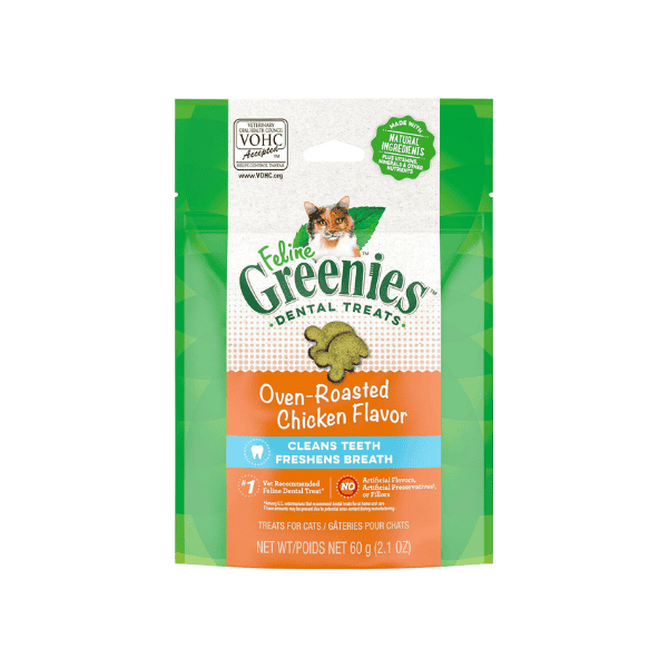 GREENIES Feline Dental Treats 60g of Oven-Roasted Chicken Flavor for Oral Health